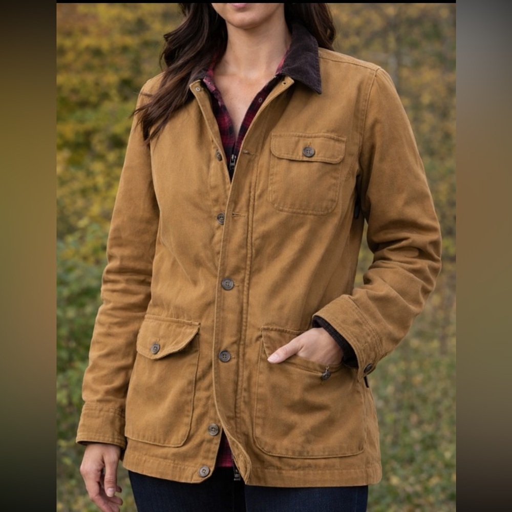 ORVIS FLANNEL LINED VINTAGE BARN CHORE JACKET MENS LARGE WOMENS XL